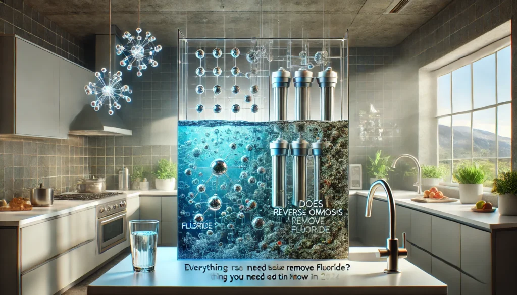 Crea una imagen en tamaño 19:6 lo mas hiper realista representando: ¿La Ósmosis Inversa Elimina el Flúor del Agua? Todo lo que Necesitas Saber en 2024.